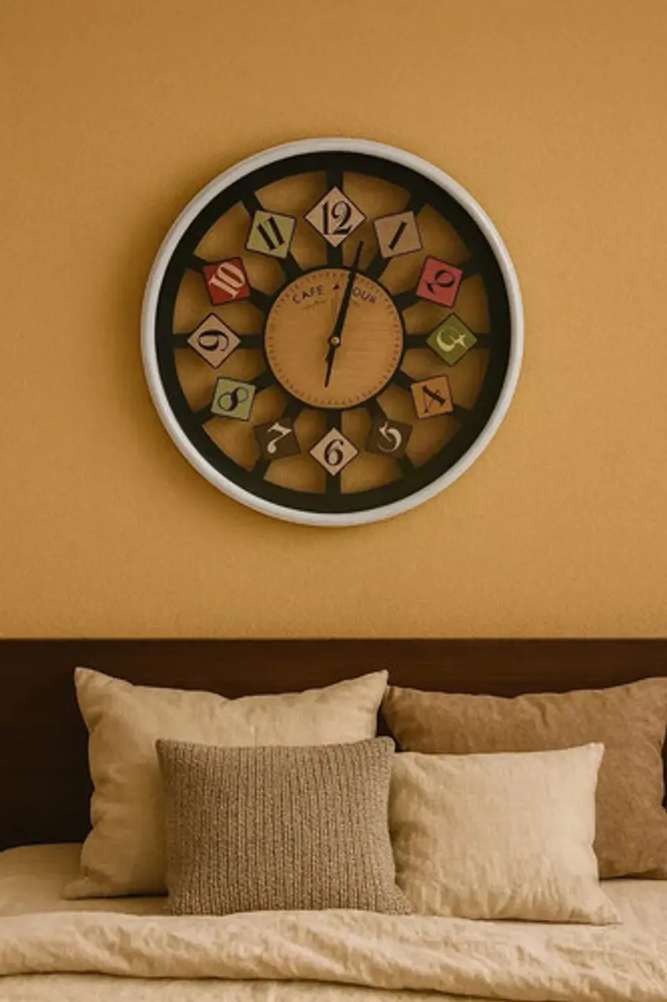 Reloj Pared 30 Cm Silencioso Blanco Con Fondo Transparente 5