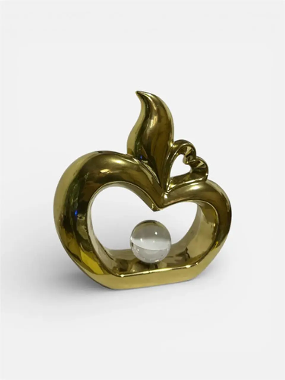 Figura Decorativa Manzana Calada Con Esfera  Elegancia 2