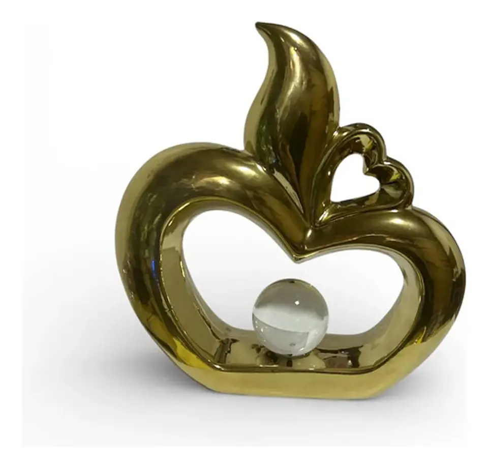 Figura Decorativa Manzana Calada Con Esfera  Elegancia 3