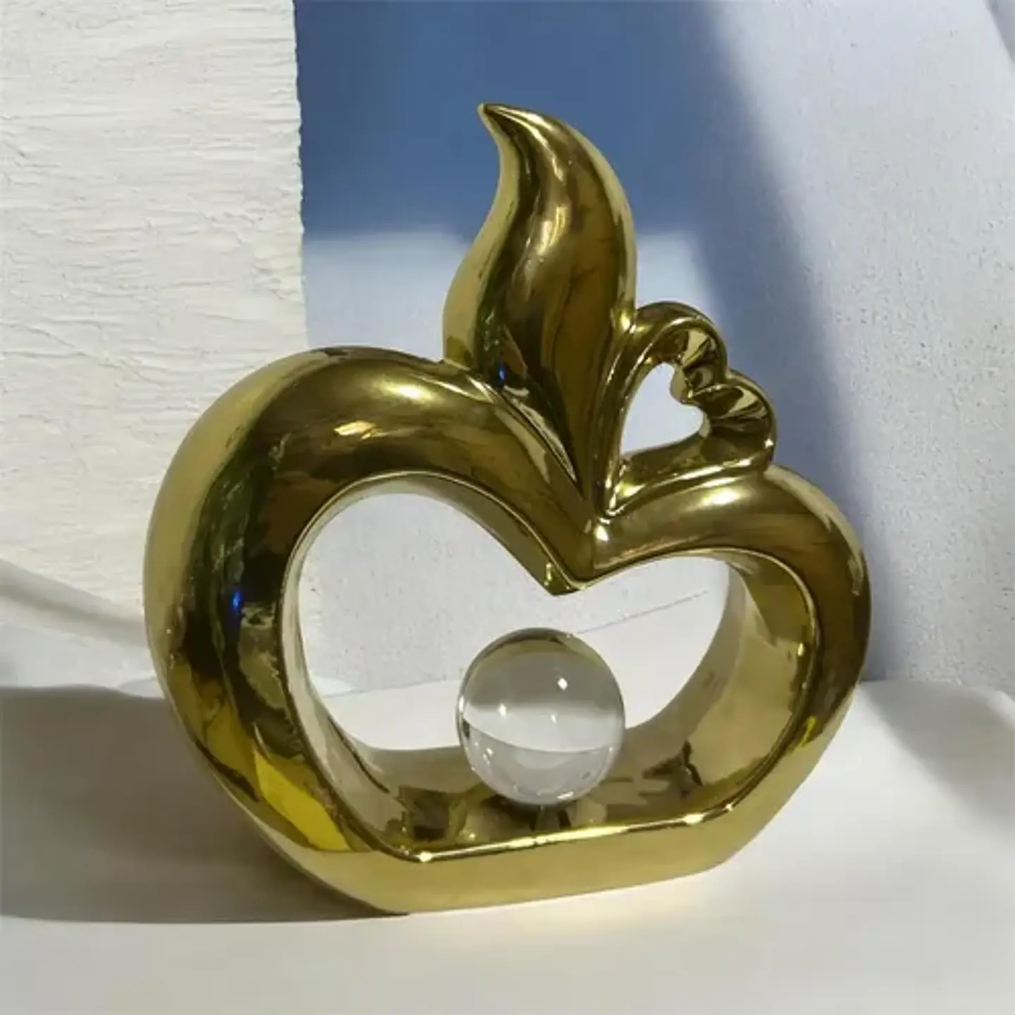 Figura Decorativa Manzana Calada Con Esfera  Elegancia 5