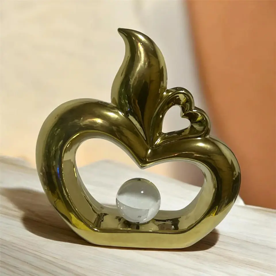 Figura Decorativa Manzana Calada Con Esfera  Elegancia 6