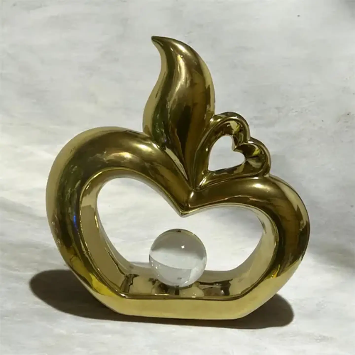 Figura Decorativa Manzana Calada Con Esfera  Elegancia 7