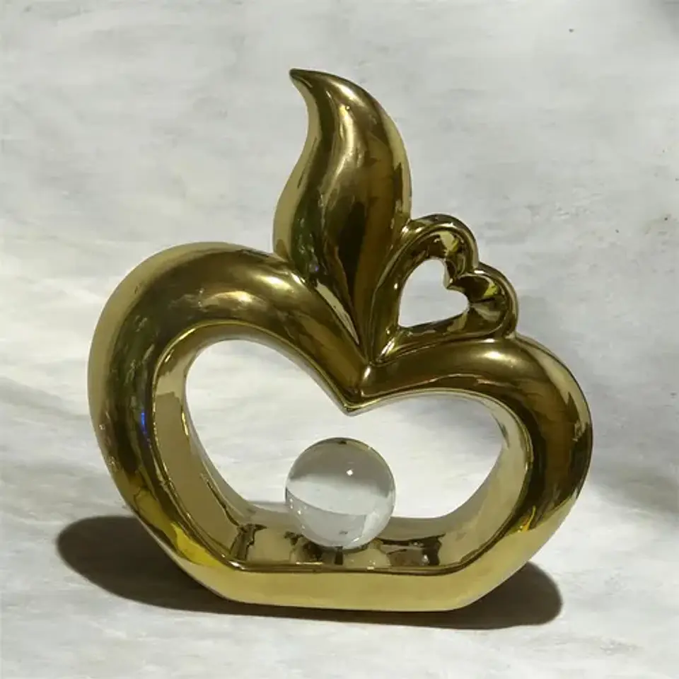 Figura Decorativa Manzana Calada Con Esfera  Elegancia 7