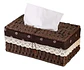 Canasto De Almacenamiento Con Tapa Tejida A Mano Decorativo - Miniatura 6