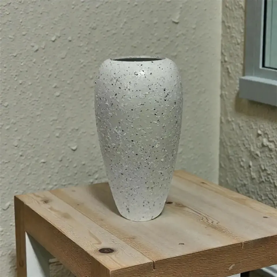 Jarrón Moderno De Cerámica Para Flores 25 Cm Blanco 1
