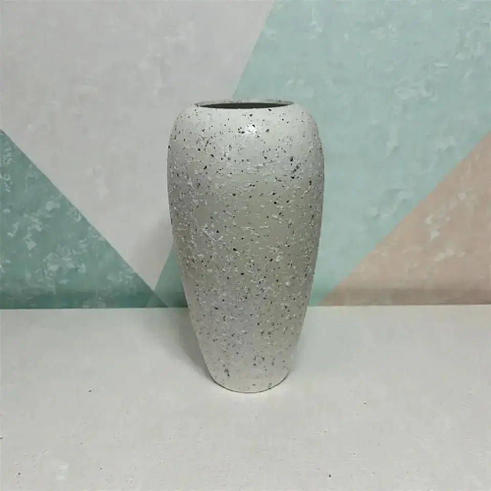 Jarrón Moderno De Cerámica Para Flores 25 Cm Blanco 3