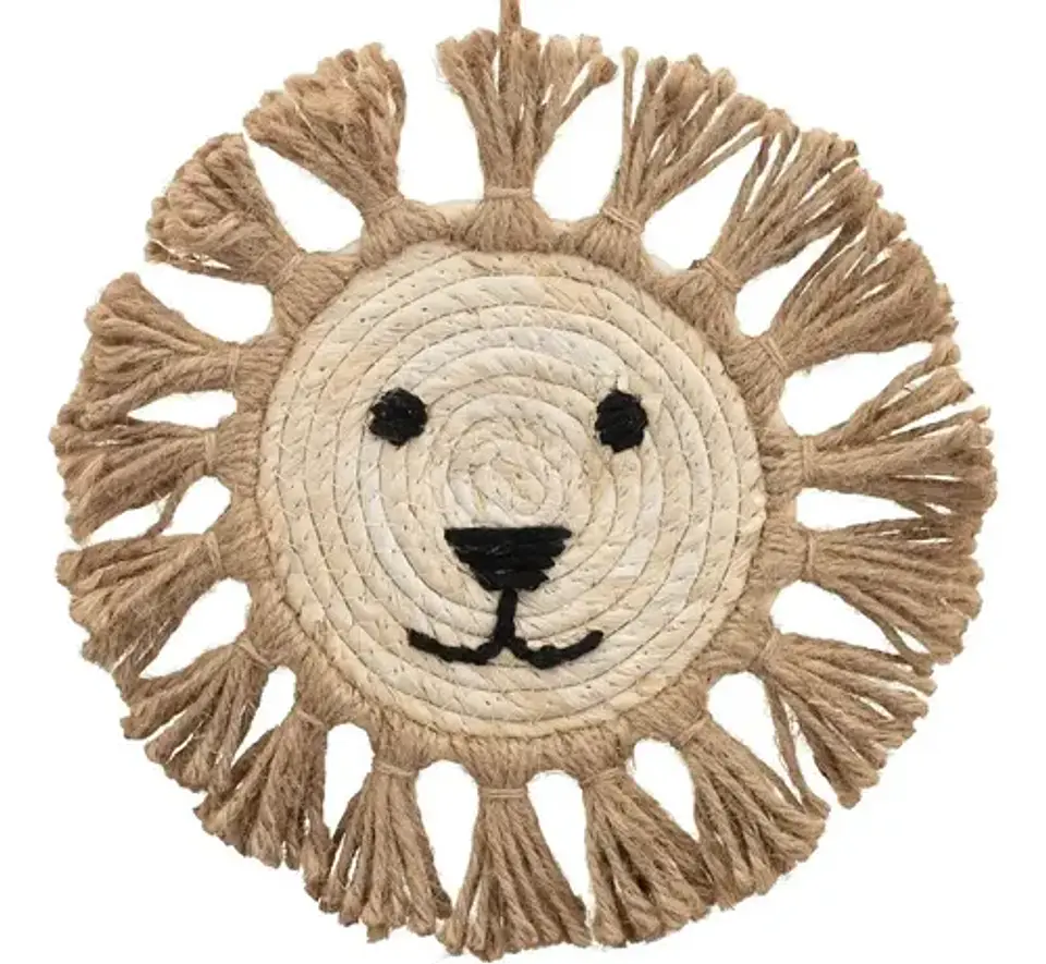 Decoracion De Leon Para La Pared De Paja Con Tapiz 25x25 4