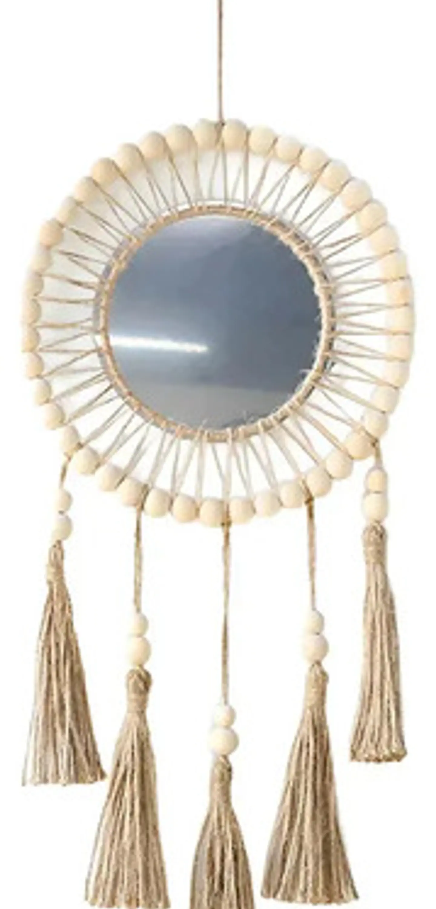 Espejo Tejido Bohemio De Macrame Elegante Decoracion 2