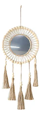 Espejo Tejido Bohemio De Macrame Elegante Decoracion - Miniatura 2