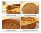 Bandeja Canasta Ratán Mimbre Redonda Cestas Pan Con Asa 3pzs - Miniatura 5