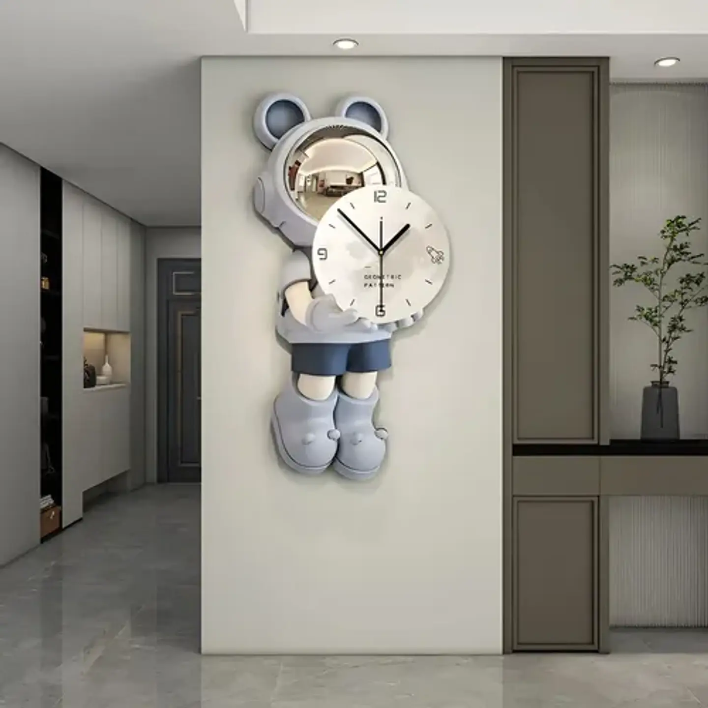 Reloj De Pared Analógico En Forma De Astronauta 1