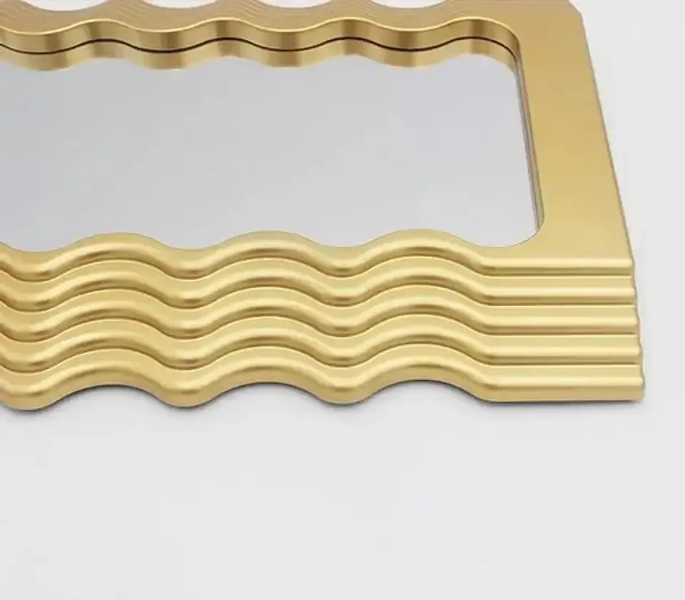 Espejo Decorativo Con Ondas Elegante De Pared 1,09x45 4
