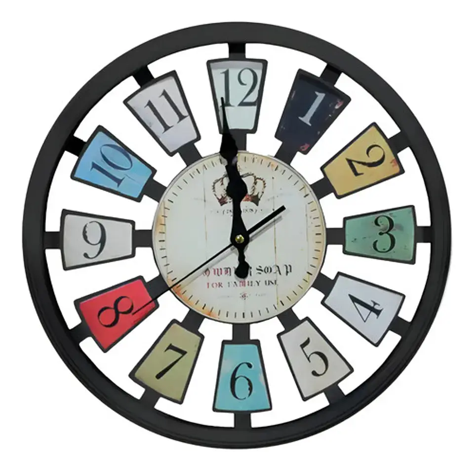 Reloj De Pared Decorativo Negro 30cm 1