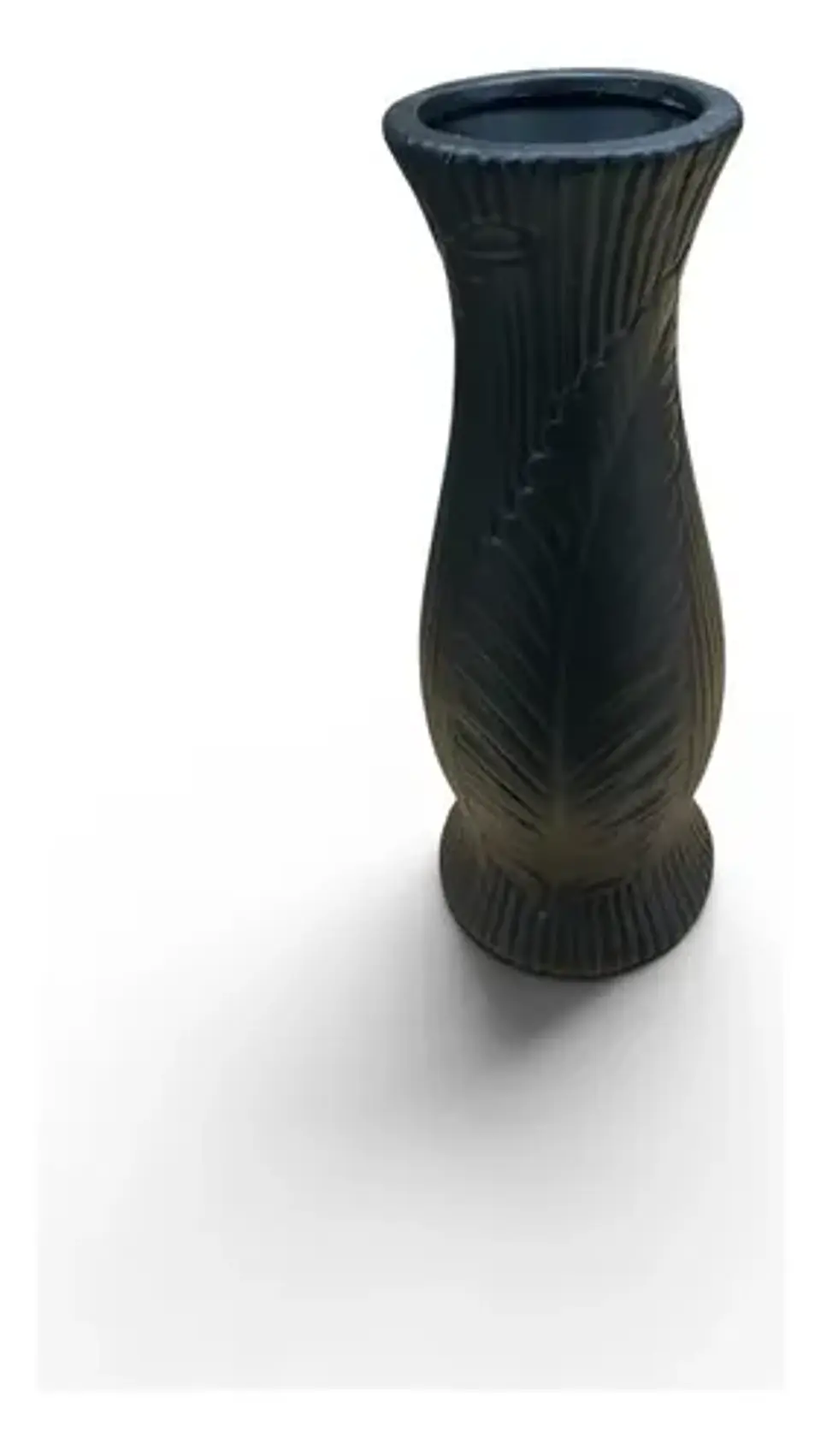 Jarrón Decorativo Elegante Con Relieve Negro 2