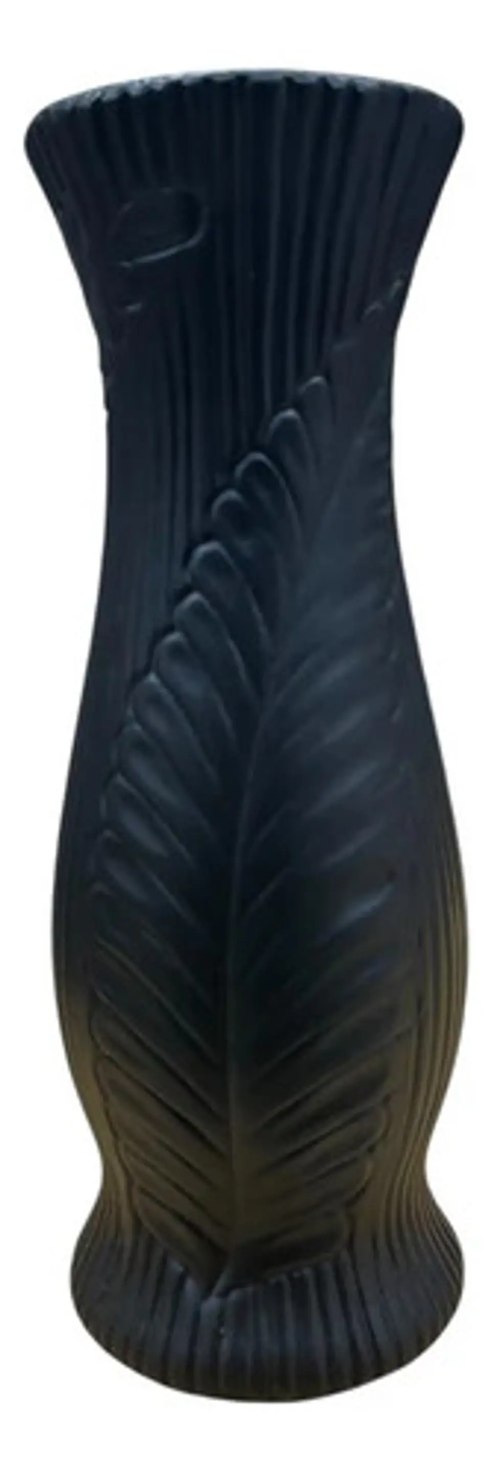 Jarrón Decorativo Elegante Con Relieve Negro 3