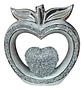 Adorno Decorativo Manzana Plateada Con Corazón Brillante - Miniatura 1