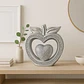 Adorno Decorativo Manzana Plateada Con Corazón Brillante - Miniatura 2