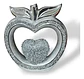 Adorno Decorativo Manzana Plateada Con Corazón Brillante - Miniatura 3