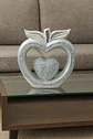 Adorno Decorativo Manzana Plateada Con Corazón Brillante - Miniatura 6