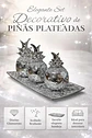 Set Decorativo De Piñas Plateadas Con Bandeja - Miniatura 2
