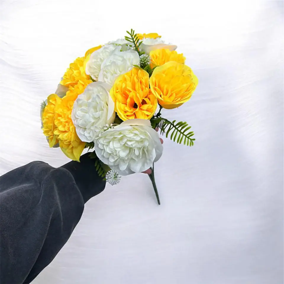 Ramo Decorativo De Flores Artificiales Con 2 Colores 2