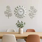 Set Decorativo De Reloj Con Flores Decorativas Plateado - Miniatura 3