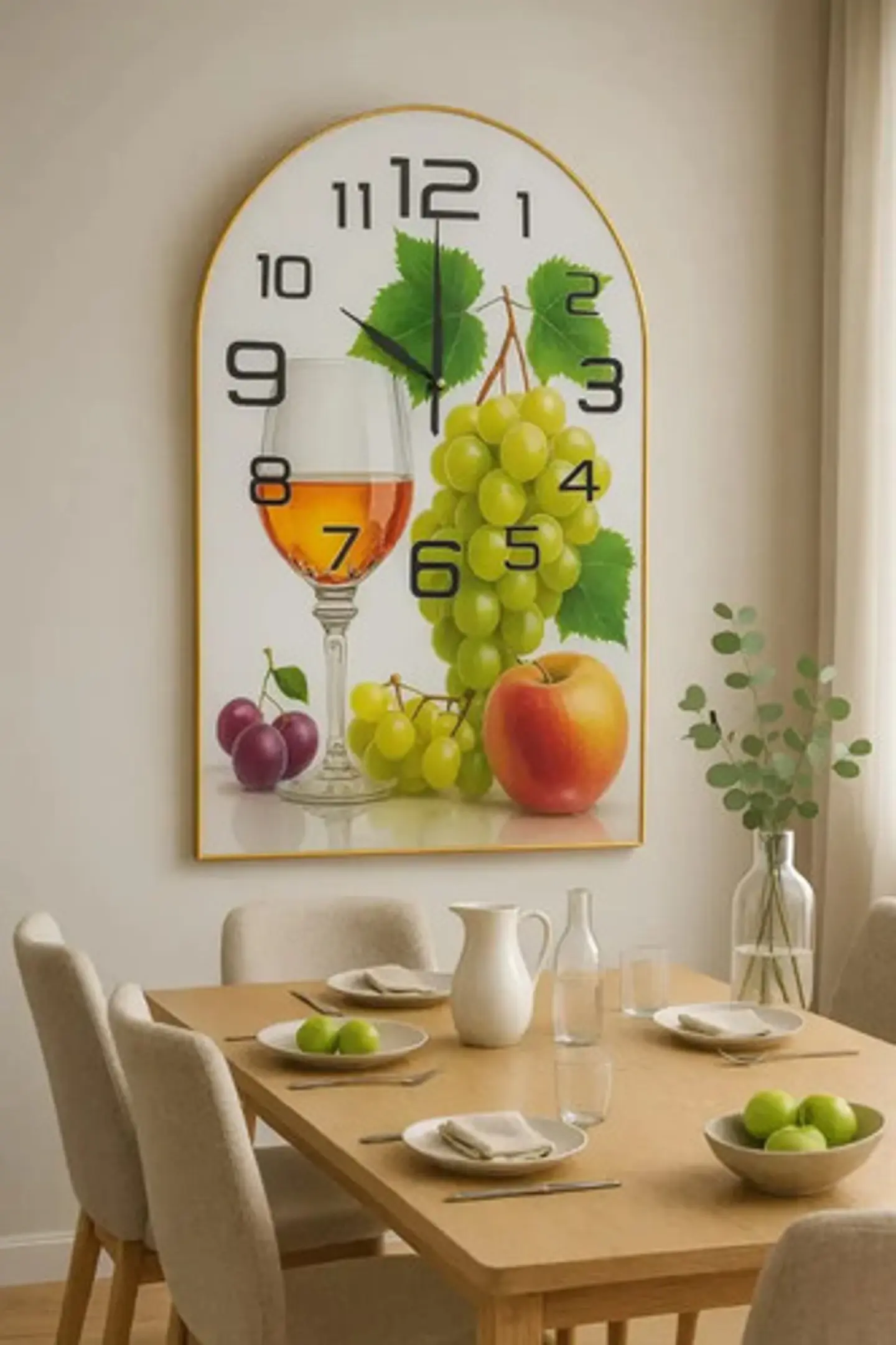 Reloj Decorativo De Pared Rectangular 59x39 Frutas 3