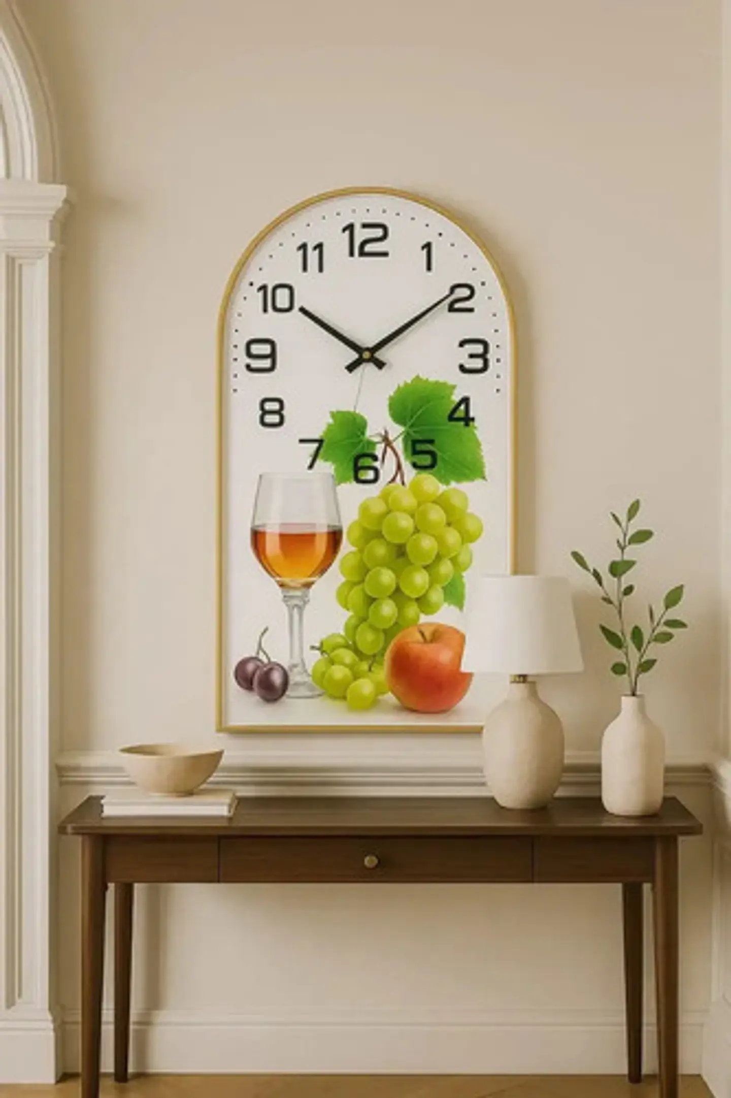 Reloj Decorativo De Pared Rectangular 59x39 Frutas 4