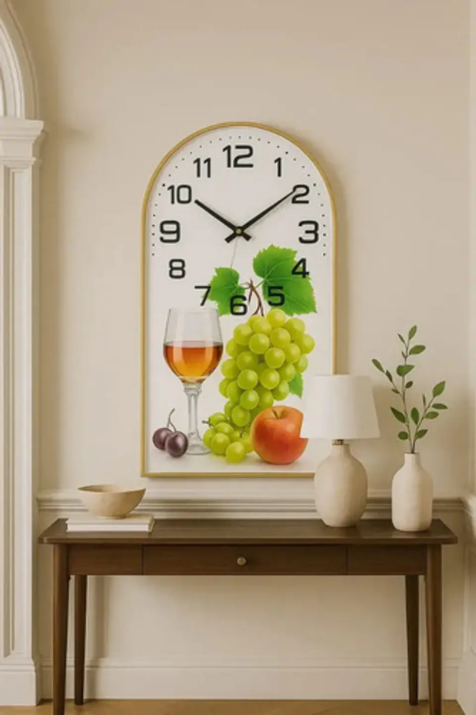Reloj Decorativo De Pared Rectangular 59x39 Frutas 4