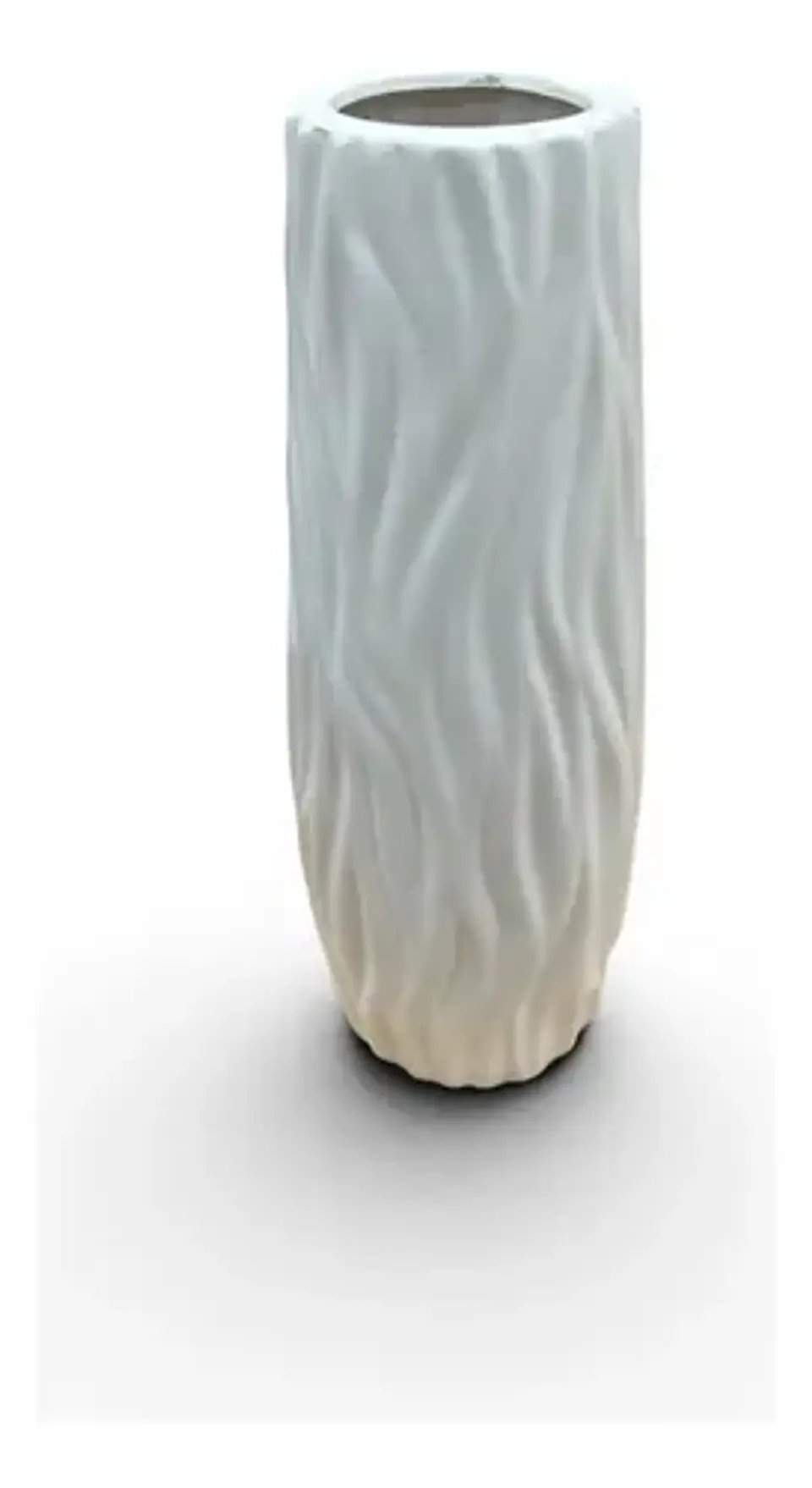 Jarrón Decorativo Moderno Con Diseño Ondulado Blanco 6