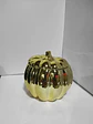 Adorno Decorativo En Forma De Calabaza Con Tapa Dorado - Miniatura 4