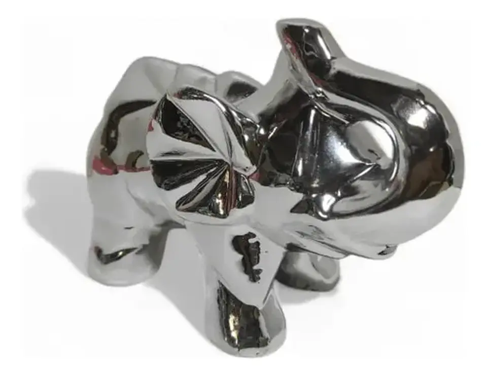 Adorno De Elefante Decorativo Elegante G Plateado 5