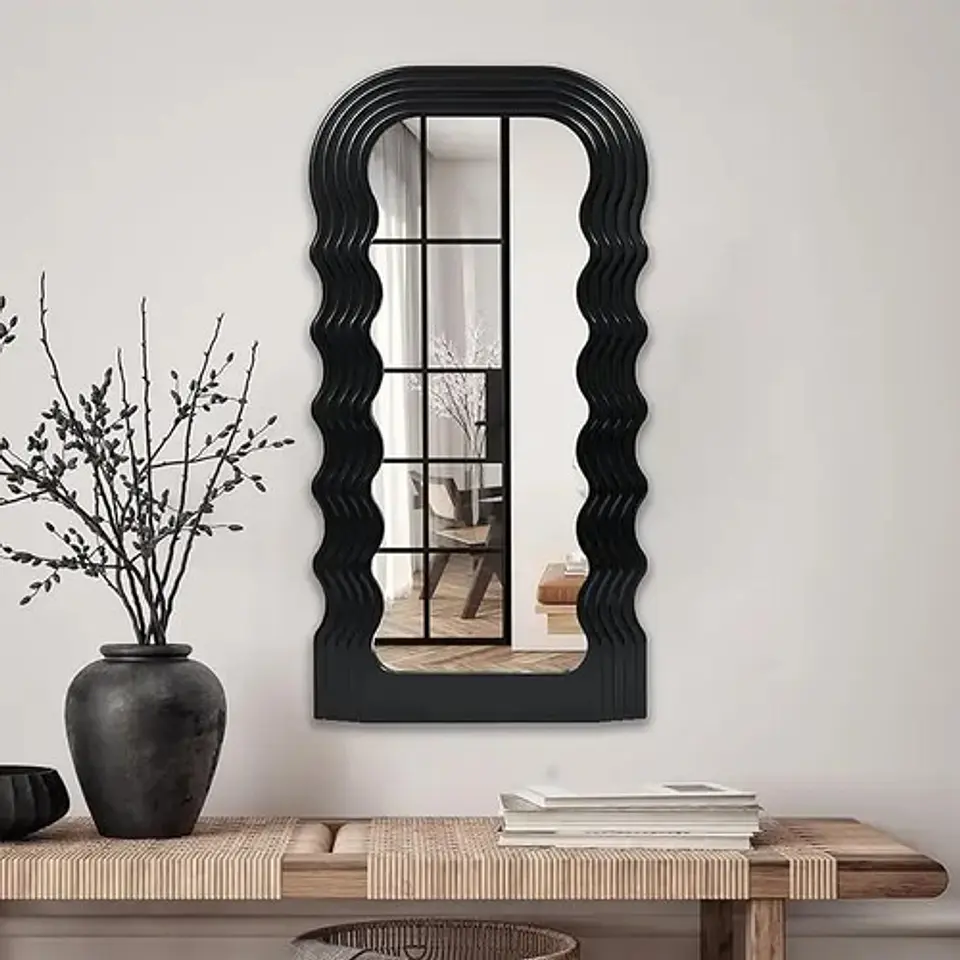 Espejo Decorativo Con Ondas Elegante De Pared 1,09x45 1