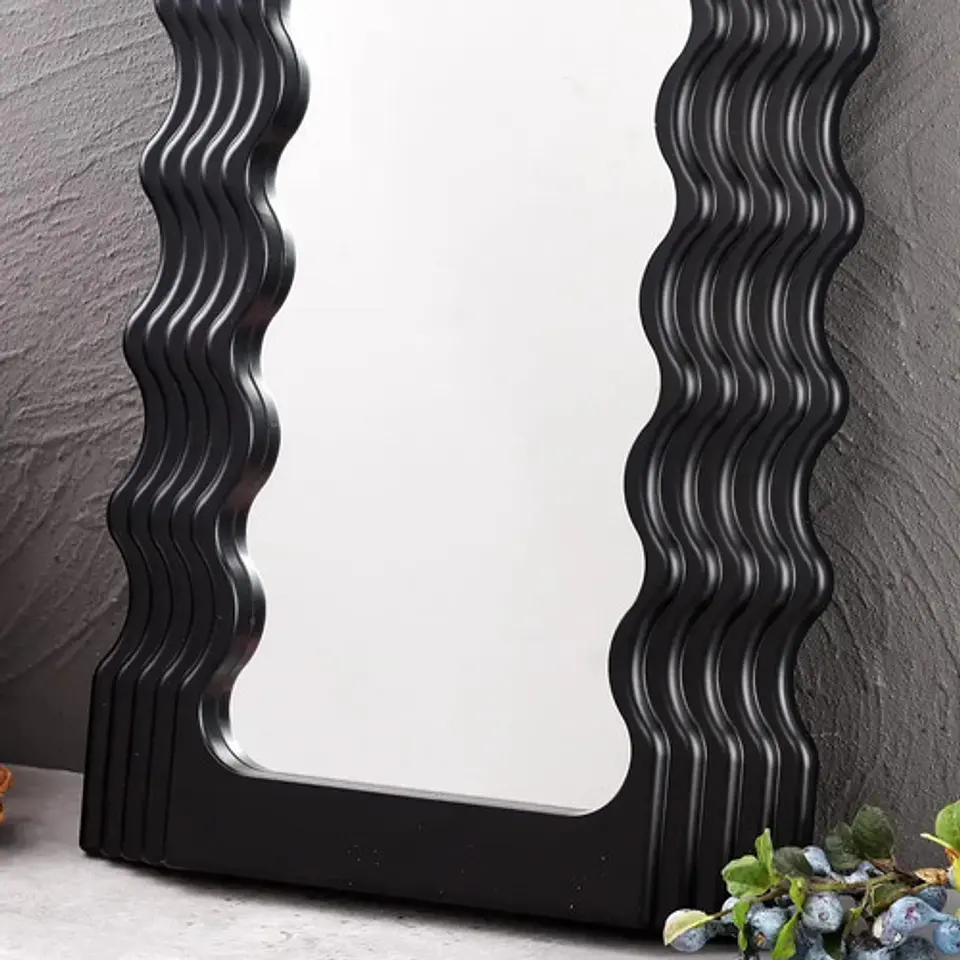 Espejo Decorativo Con Ondas Elegante De Pared 1,09x45 3