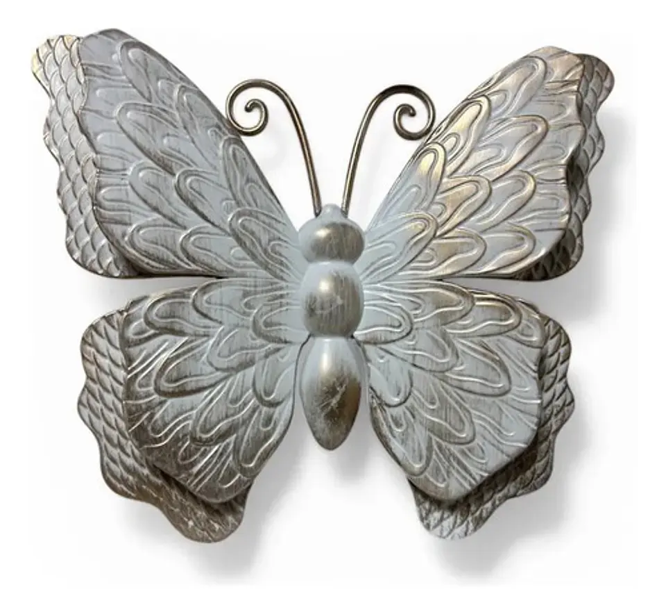 Marco De Adornos Mariposas Y Flores Elegante Blanco 2