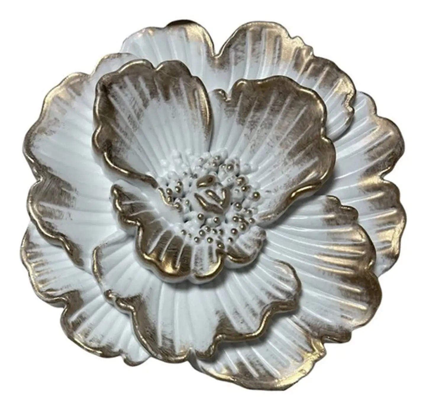 Marco De Adornos Mariposas Y Flores Elegante Blanco 3