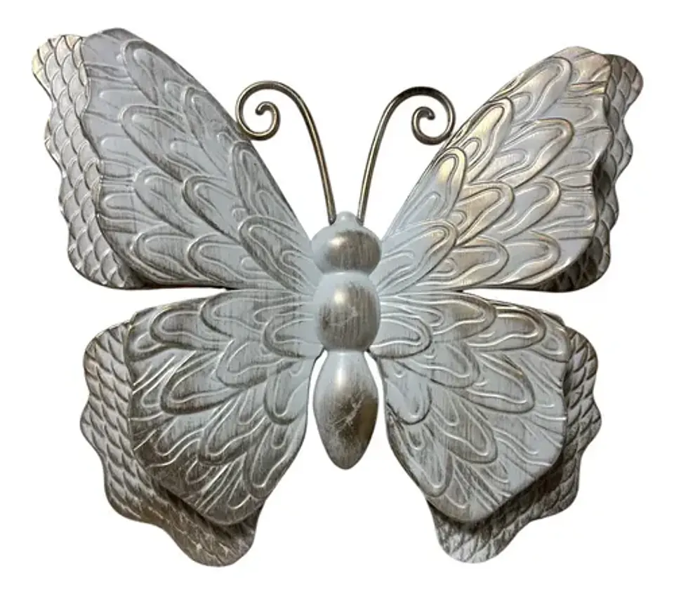 Marco De Adornos Mariposas Y Flores Elegante Blanco 4
