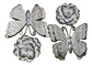 Marco De Adornos Mariposas Y Flores Elegante Blanco - Miniatura 6