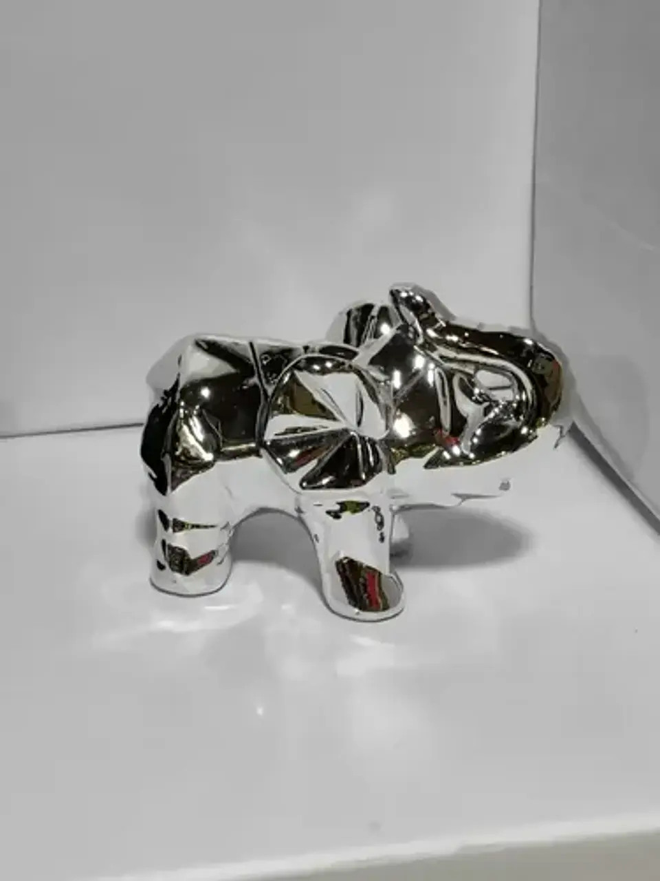 Adorno De Elefante Decorativo Elegante Pequeño Plateado 2