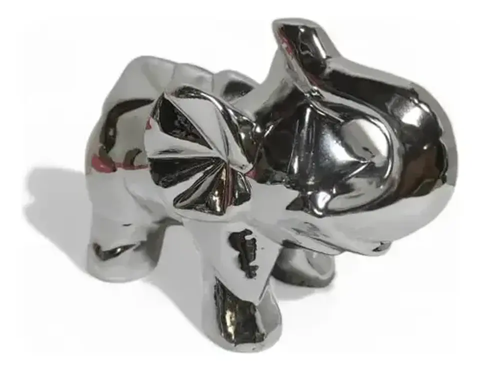 Adorno De Elefante Decorativo Elegante Pequeño Plateado 6
