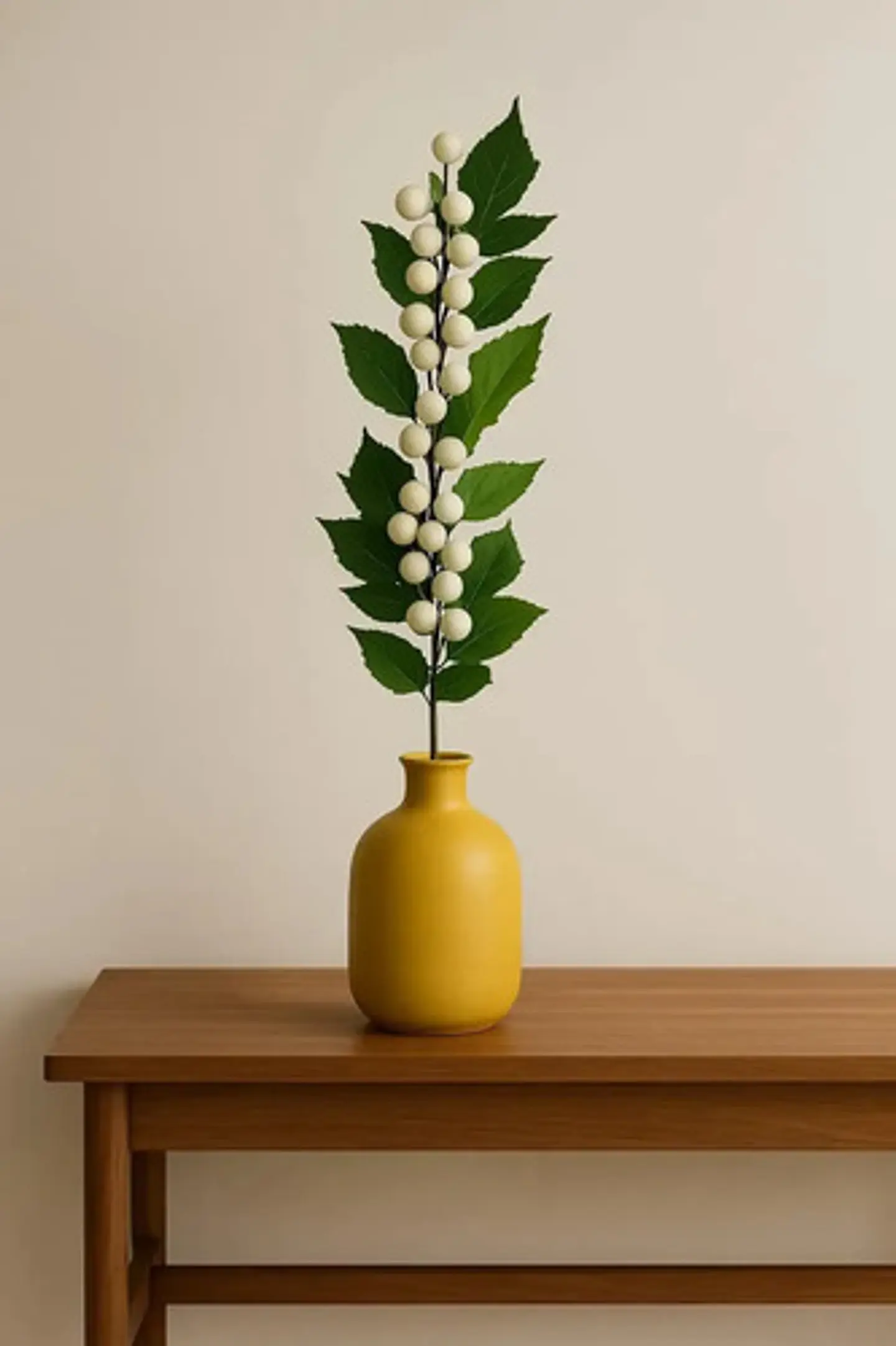 Flor Rama Hojas Artificiales Con Planta Decorativa De 60cm 2