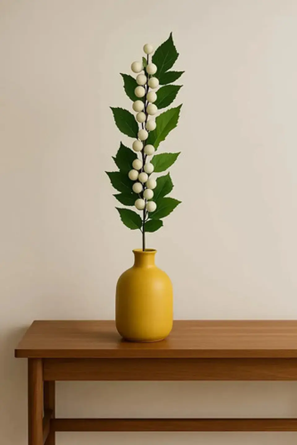 Flor Rama Hojas Artificiales Con Planta Decorativa De 60cm 2