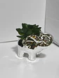 Adorno Decorativo En Forma De Elefante Con Planta Plateado P - Miniatura 7