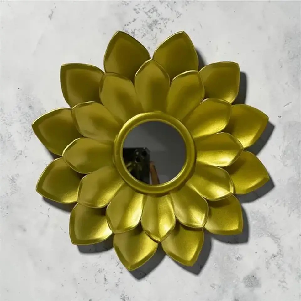 Set 4 Adornos De Pared Florales Dorados Decoración Moderna 2