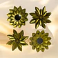 Set 4 Adornos De Pared Florales Dorados Decoración Moderna - Miniatura 4