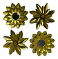Set 4 Adornos De Pared Florales Dorados Decoración Moderna - Miniatura 5
