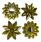 Set 4 Adornos De Pared Florales Dorados Decoración Moderna - Miniatura 7