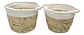 Set 2 Canasto Ovalado De Fibra Natural Con Borde Blanco - Miniatura 2