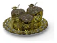 Set Decorativo De Manzanas Doradas Con Bandeja - Miniatura 1