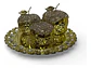 Set Decorativo De Manzanas Doradas Con Bandeja - Miniatura 5